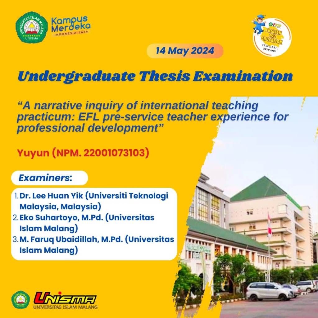 FKIP UNISMA Malang Ujian Skripsi dengan Penguji dari Luar&nbsp;Negeri